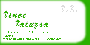 vince kaluzsa business card